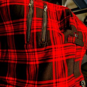 [NWT] Hi rise super skinny red black plaid jeans